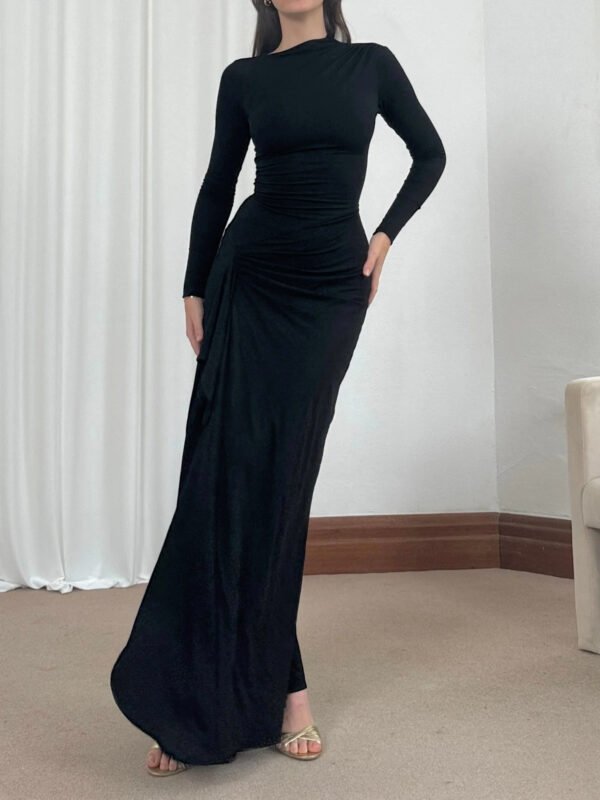 ⁦فستان ضيق بأكمام طويلة وفتحة غير متماثلة من Ins Fashion⁩ - الصورة ⁦5⁩